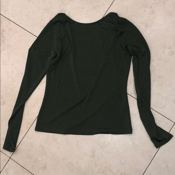 Army green open back long sleeve top size small - Picture 3 of 6